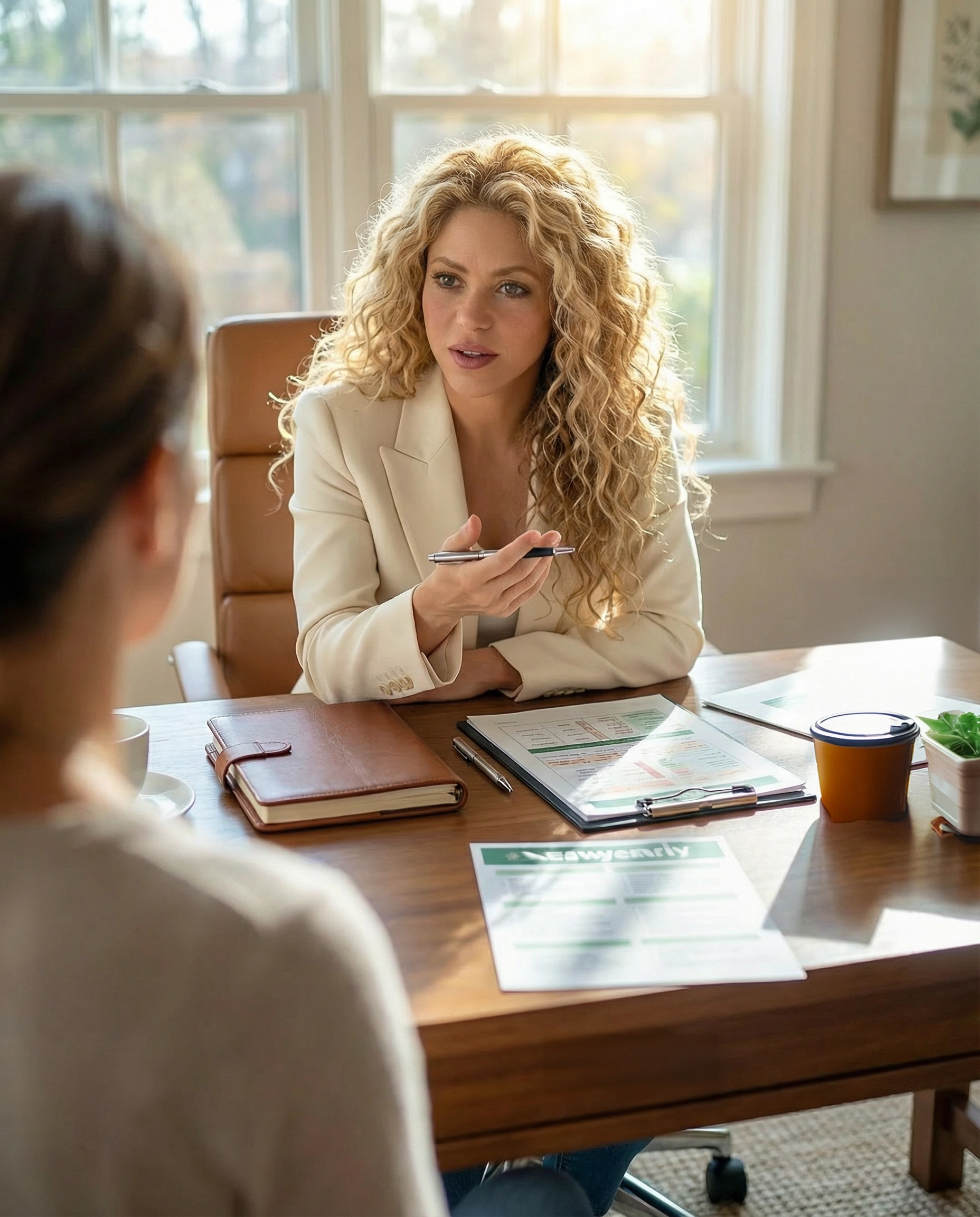 Apolonia working with a client